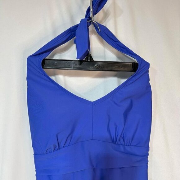 SPEEDO woman’s halter top, built in bra, full bottom coverage swimsuit. Size 16. - Picture 3 of 10